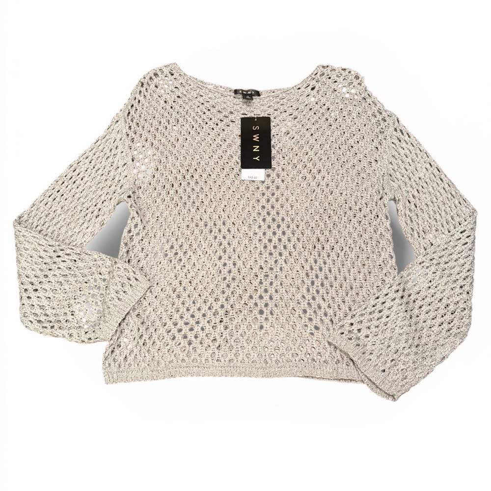 SWNY NYC Sweater Small Soft Cozy Knit Pullover Minimalist Neutral